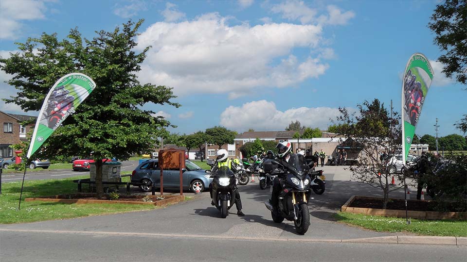 CWAM riders leaving Shilton Village Hall