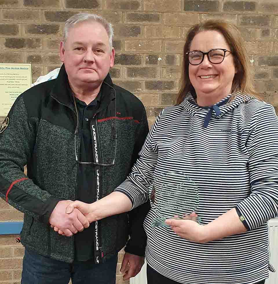 Training Officer Andy Spencer with Sandra Owens